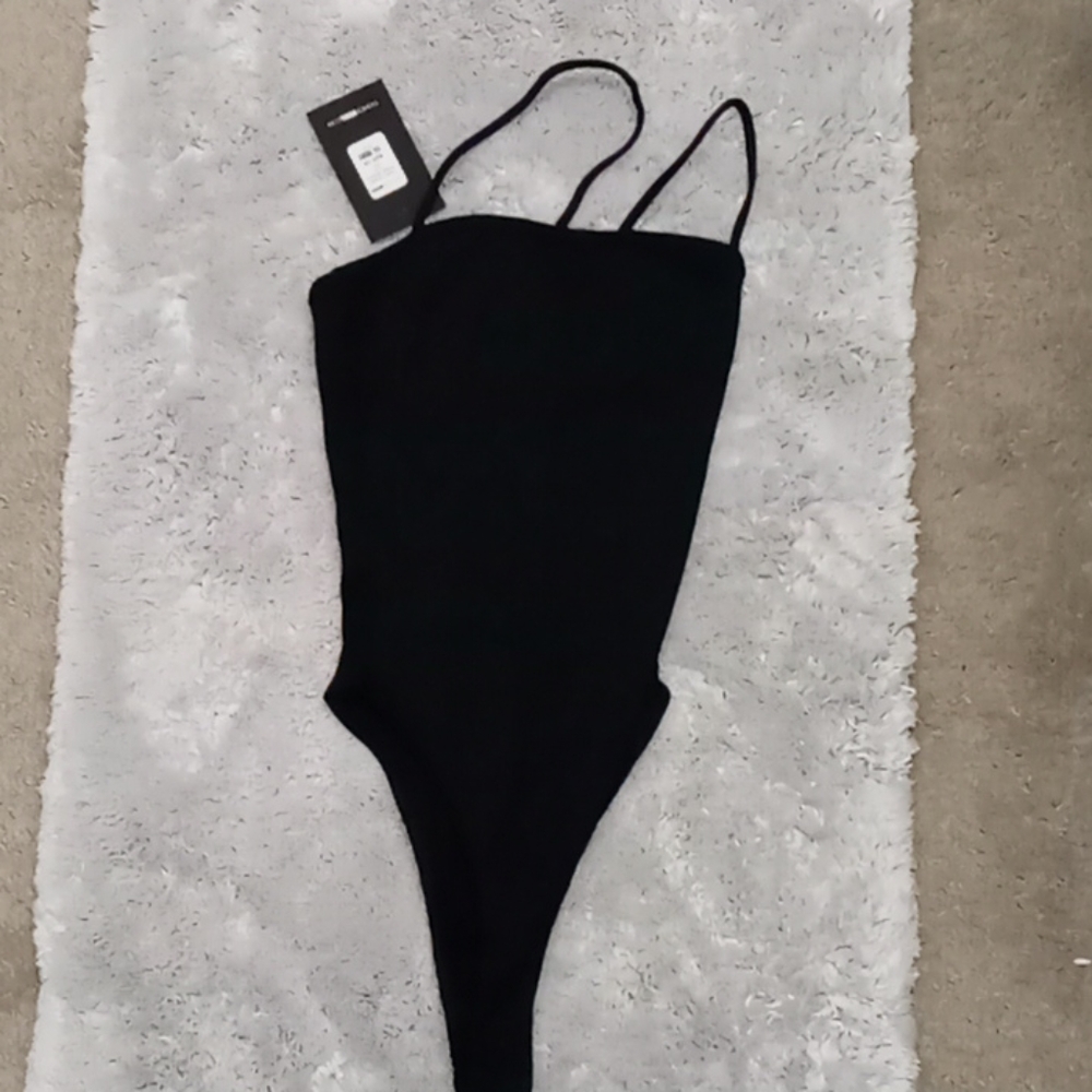 Fashion Nova black dream escape strappy bodysuit